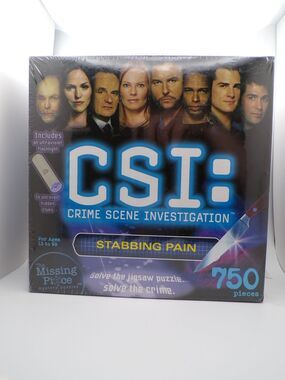 RoseArt CSI Crime Scene Investigation Stabbing Pain 750 Piece Jigsaw Puzzle UV